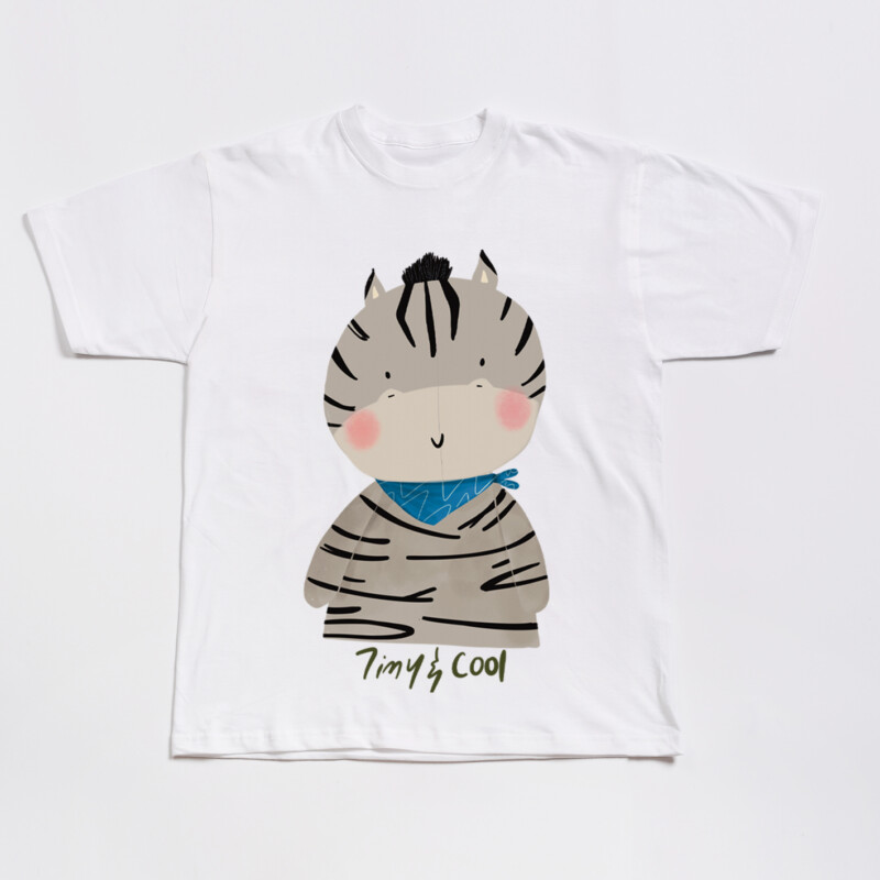 Παιδικό κοντομάνικο μπλουζάκι Tiny & Cool Ζέβρα